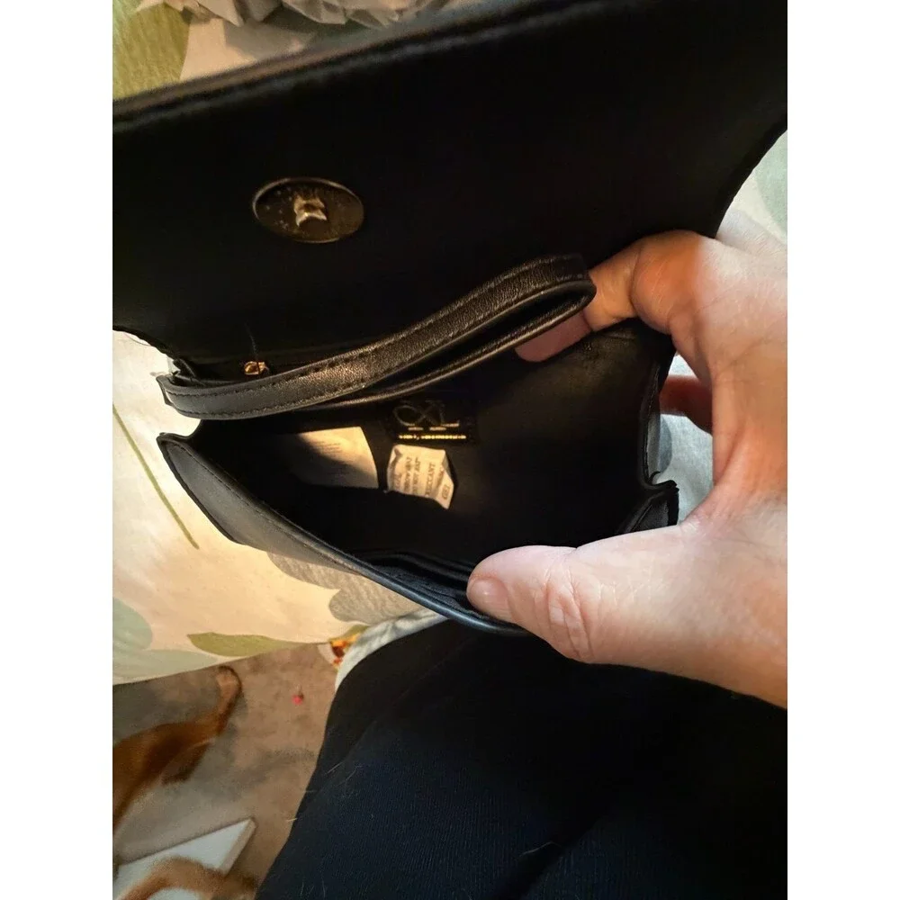 NWT CXL by Christian Lacroix Park Small Clutch Wristlet 2 Set Black Silver